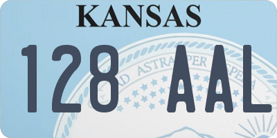 KS license plate 128AAL