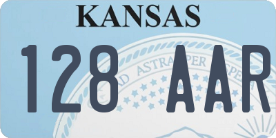 KS license plate 128AAR