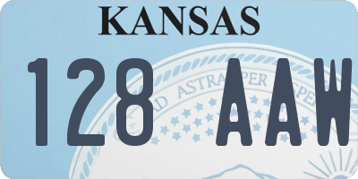 KS license plate 128AAW