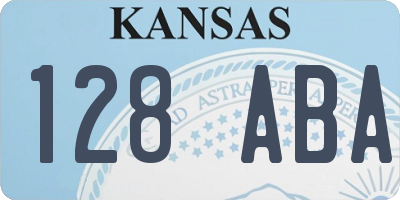 KS license plate 128ABA