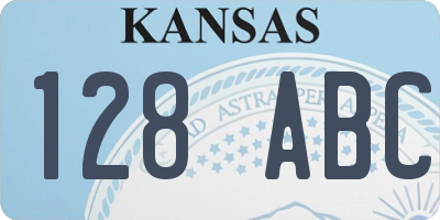 KS license plate 128ABC