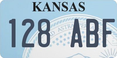 KS license plate 128ABF