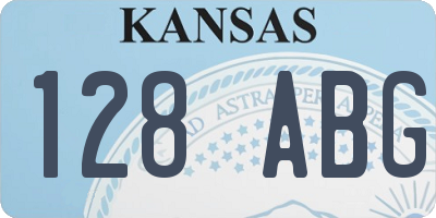 KS license plate 128ABG