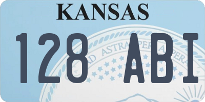 KS license plate 128ABI