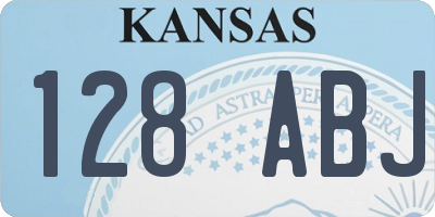 KS license plate 128ABJ