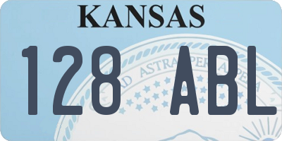 KS license plate 128ABL
