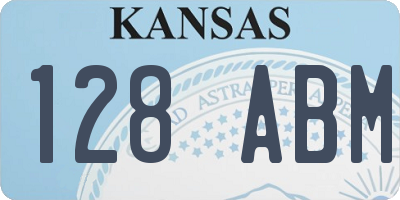 KS license plate 128ABM