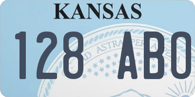 KS license plate 128ABO