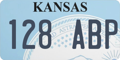 KS license plate 128ABP
