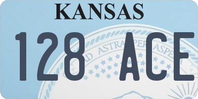 KS license plate 128ACE