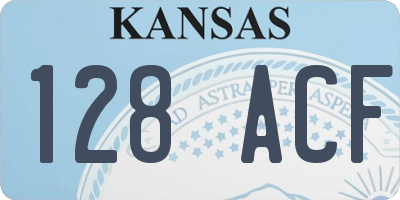 KS license plate 128ACF