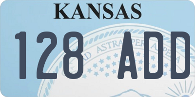KS license plate 128ADD