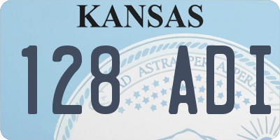 KS license plate 128ADI