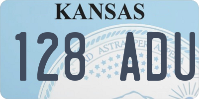 KS license plate 128ADU