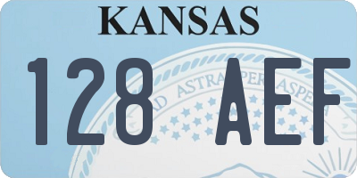KS license plate 128AEF