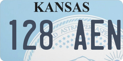 KS license plate 128AEN