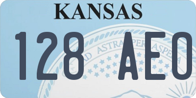 KS license plate 128AEO