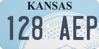 KS license plate 128AEP