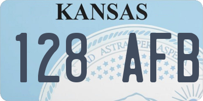 KS license plate 128AFB
