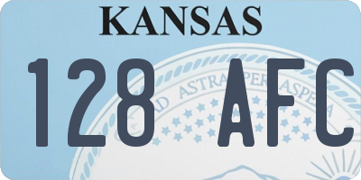 KS license plate 128AFC
