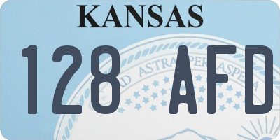 KS license plate 128AFD