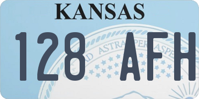 KS license plate 128AFH