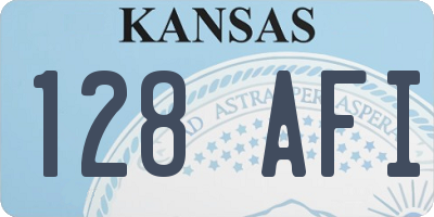 KS license plate 128AFI