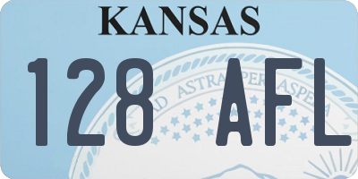 KS license plate 128AFL