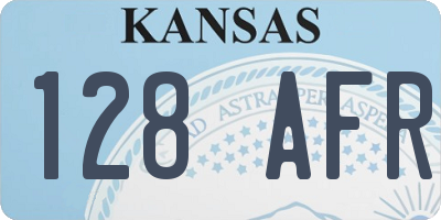 KS license plate 128AFR