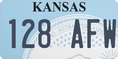 KS license plate 128AFW