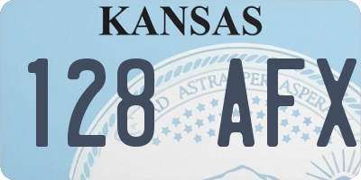 KS license plate 128AFX