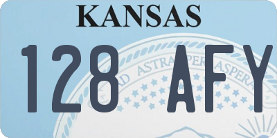 KS license plate 128AFY