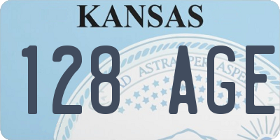 KS license plate 128AGE