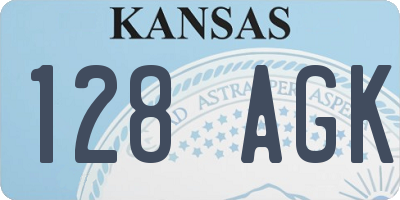 KS license plate 128AGK