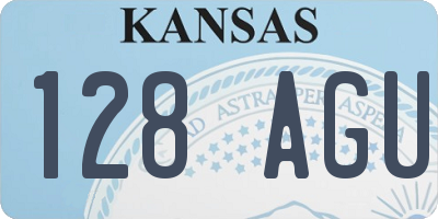 KS license plate 128AGU