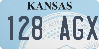 KS license plate 128AGX