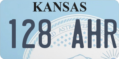 KS license plate 128AHR