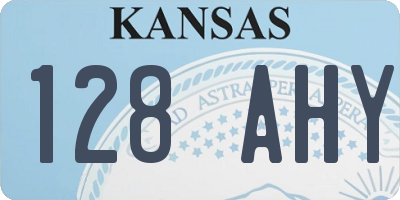 KS license plate 128AHY