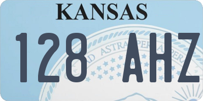KS license plate 128AHZ