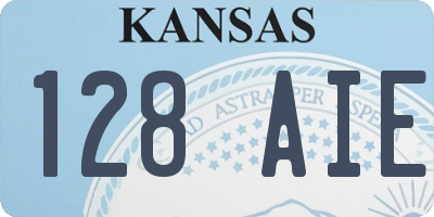 KS license plate 128AIE