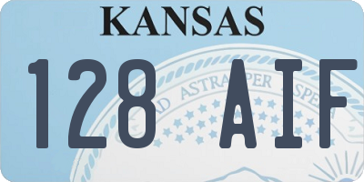 KS license plate 128AIF