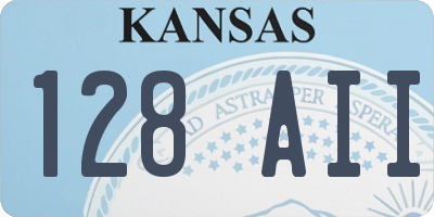 KS license plate 128AII
