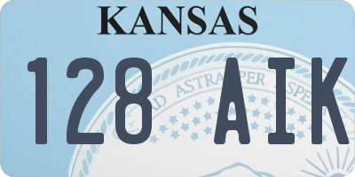 KS license plate 128AIK