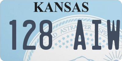 KS license plate 128AIW