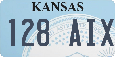 KS license plate 128AIX
