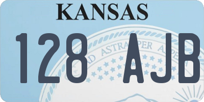 KS license plate 128AJB