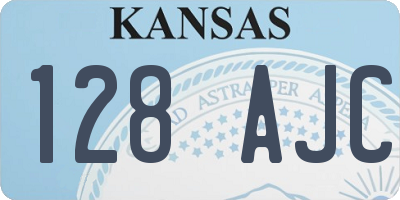KS license plate 128AJC