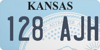 KS license plate 128AJH