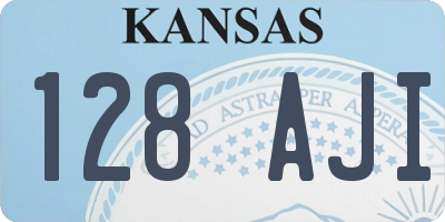 KS license plate 128AJI