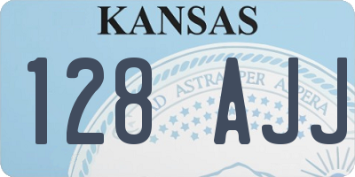 KS license plate 128AJJ